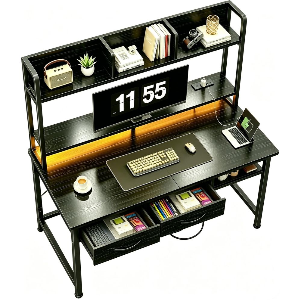 Gaming Desk With Hutch - 39.4 Computer Desk with Hutch amp