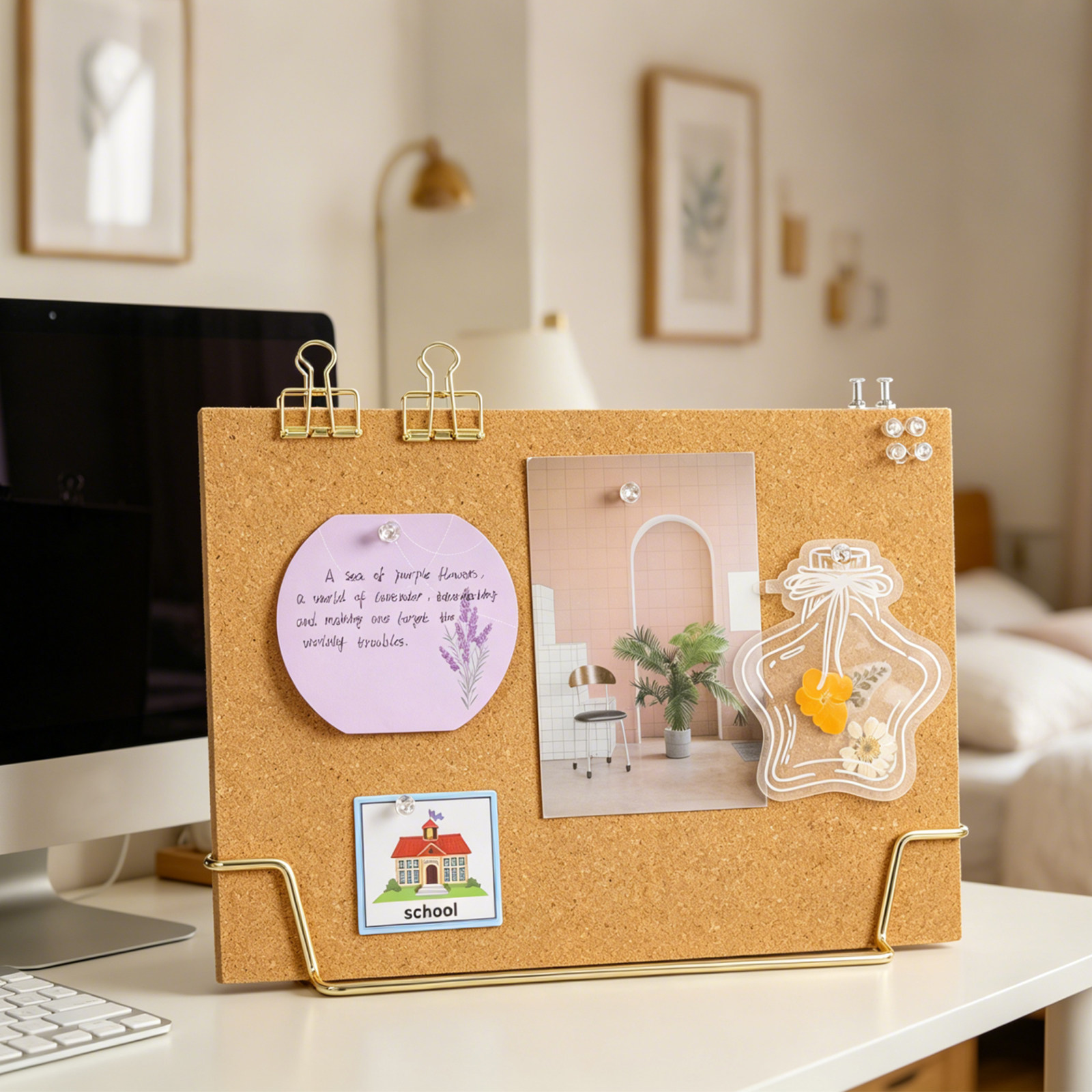 Bulletin Board Cork - Cork Bulletin Board Wooden Frame Golden