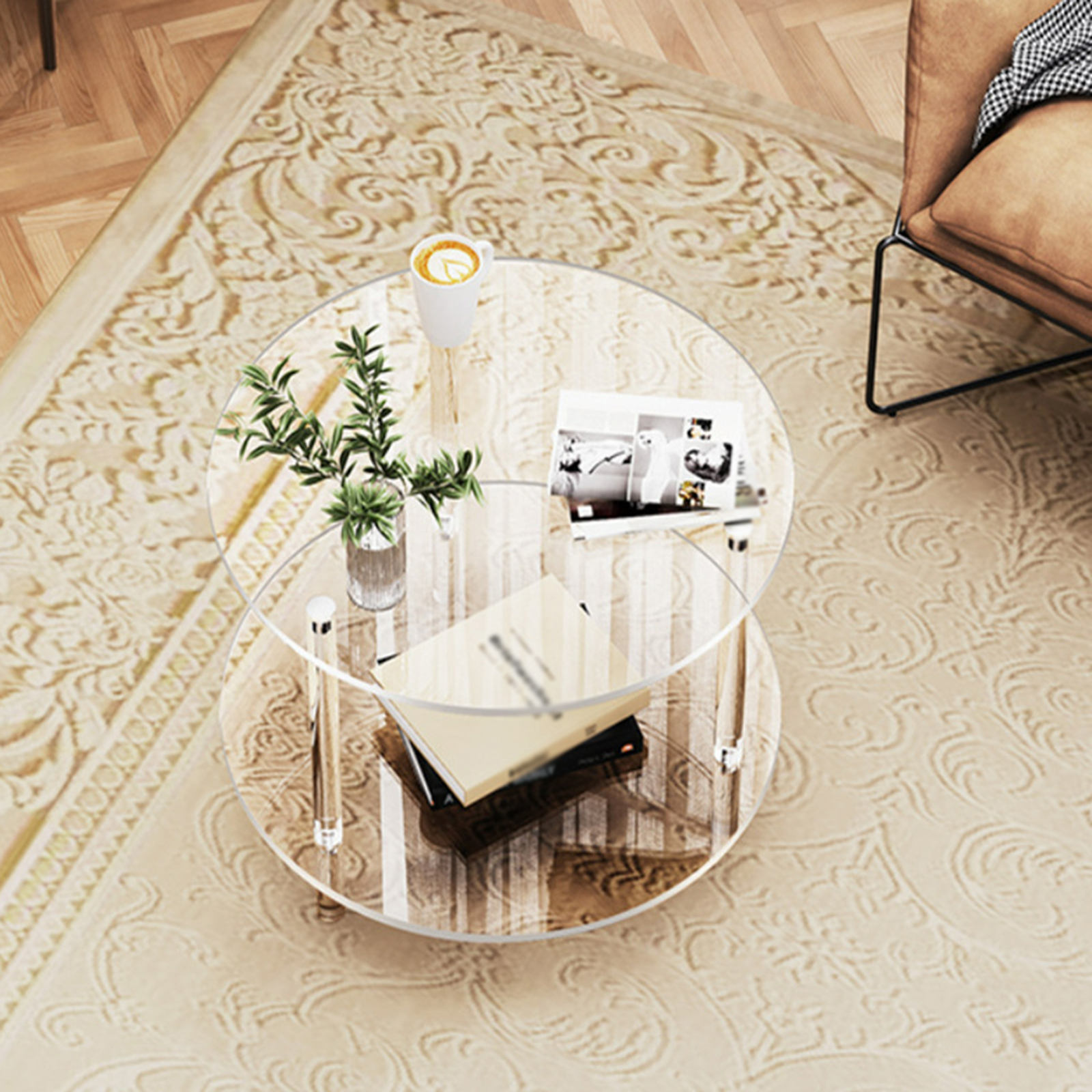 Acrylic Round Side Table, Easy - مراجعة Office Furniture In China وسعره