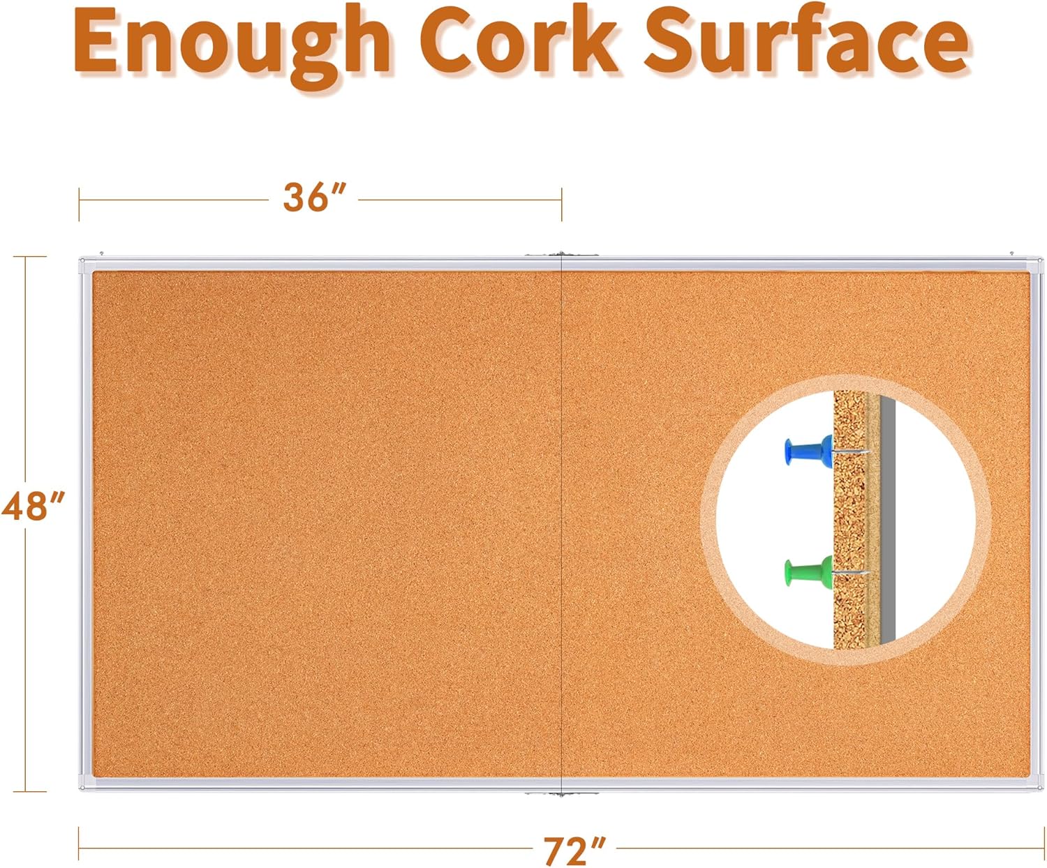 Large Cork Board 72 x 48 in, B - مراجعة Bulletin Board Cork وسعره