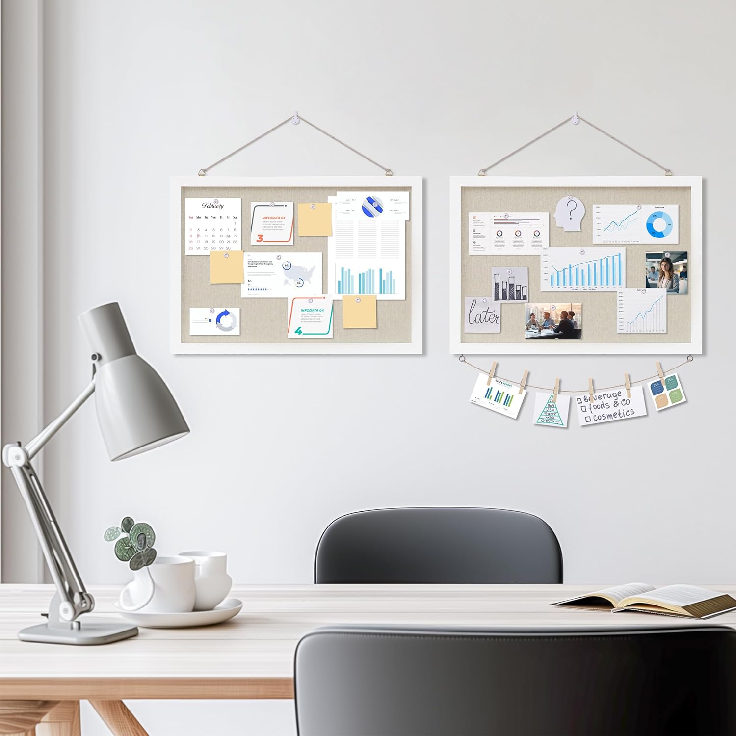 Linen White Cork Board 17x12 i - مراجعة Bulletin Board Cork وسعره