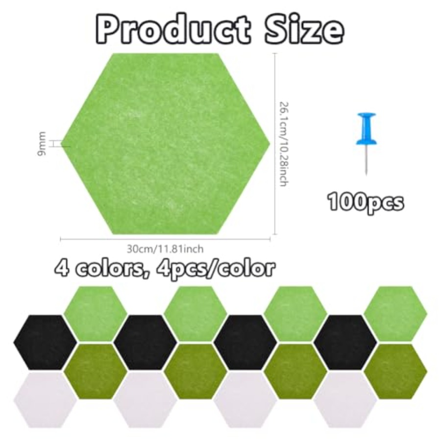 16Pcs 4 Colors Hexagon Felt Co - مراجعة Bulletin Board Cork وسعره