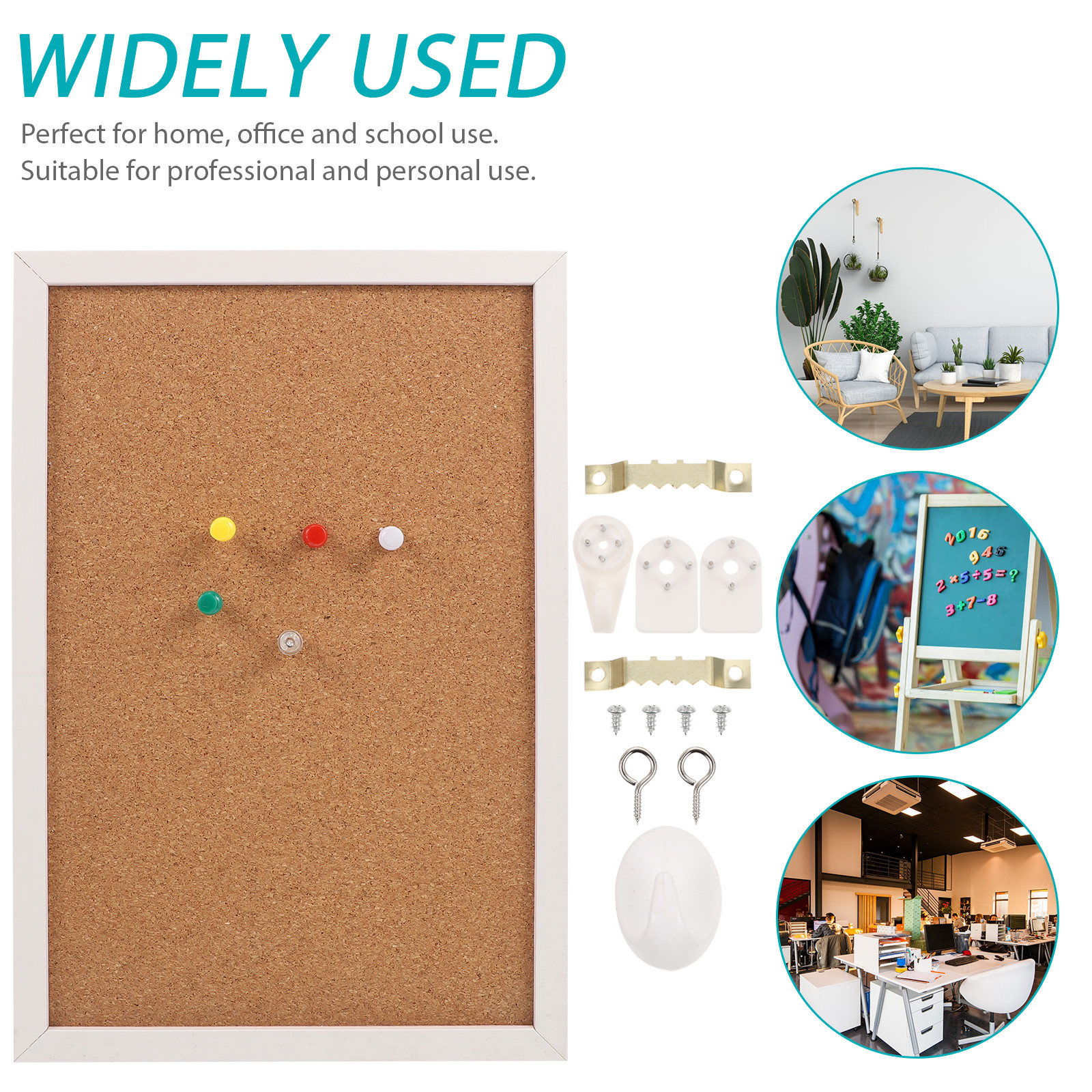 1Pcs Pine Frame Cork Board Bul - مراجعة Bulletin Board Cork وسعره