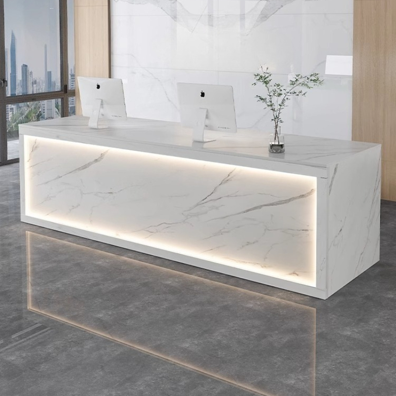 White Rental Reception Desks L - مراجعة Office Furniture Rental وسعره