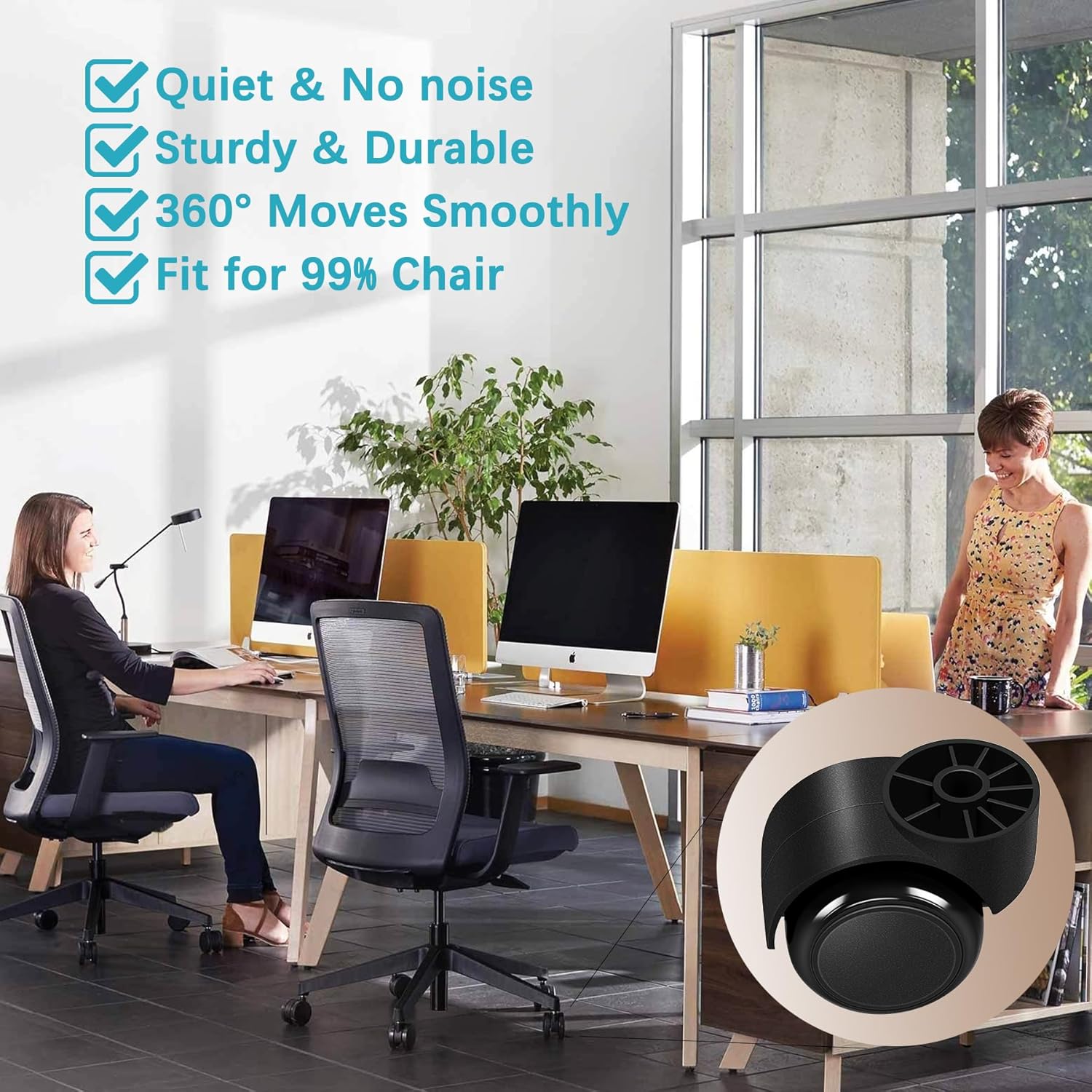 2 Inch Black Silent Office Cha - مراجعة Office Furniture Images وسعره