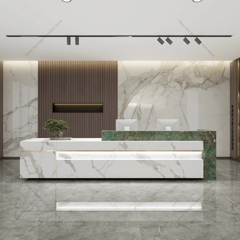 Nordic Luxury Marble Reception - مراجعة Office Furniture High End وسعره
