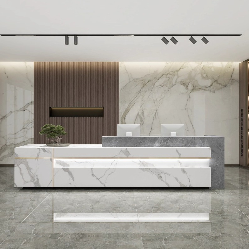 Nordic Luxury Marble Reception - مراجعة Office Furniture High End وسعره
