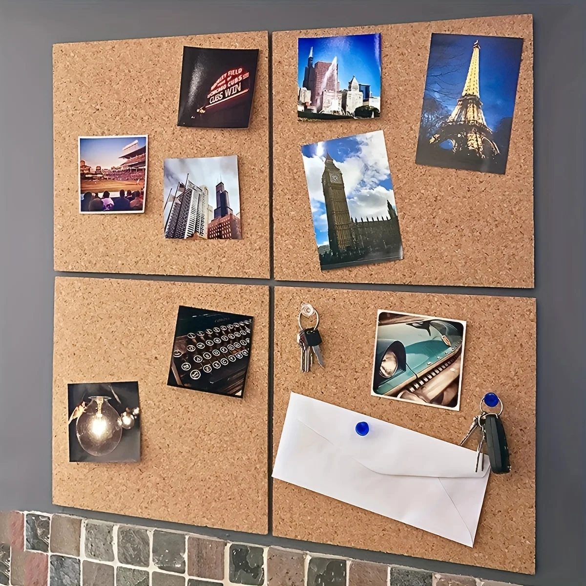30cm/11.8in Square Frameless C - مراجعة Bulletin Board Cork وسعره