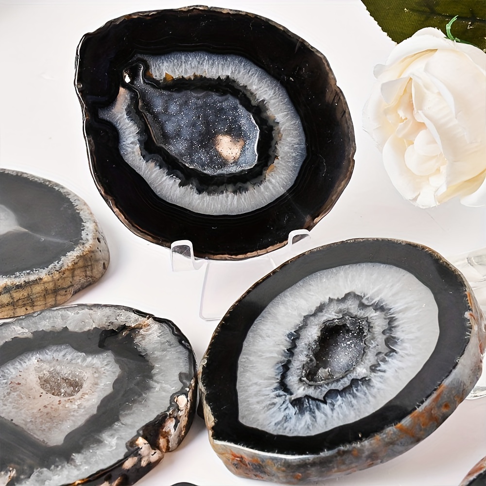1pc Natural Black Agate Geode  - مراجعة Office Furniture In China وسعره
