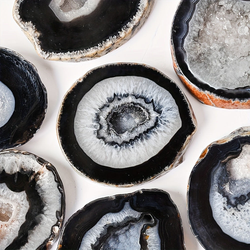 1pc Natural Black Agate Geode  - مراجعة Office Furniture In China وسعره