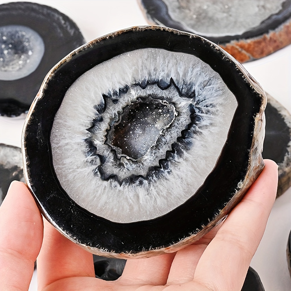 1pc Natural Black Agate Geode  - مراجعة Office Furniture In China وسعره