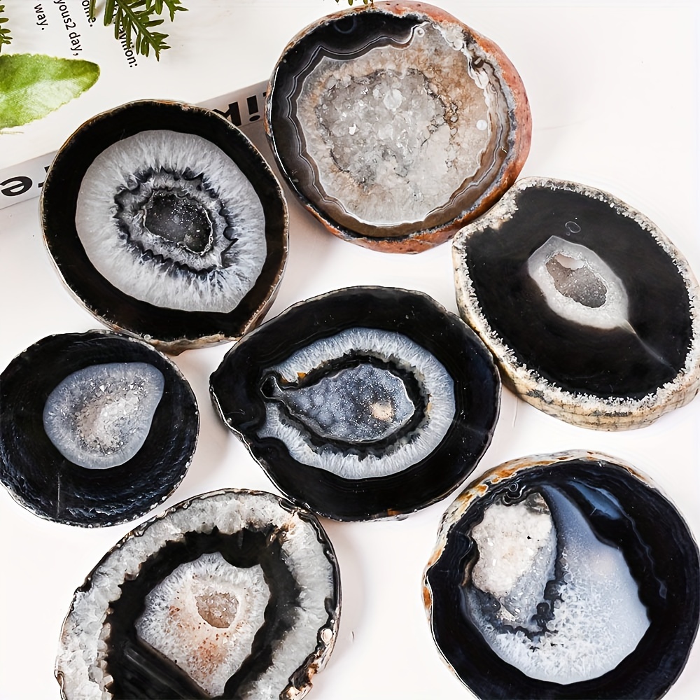 1pc Natural Black Agate Geode  - مراجعة Office Furniture In China وسعره