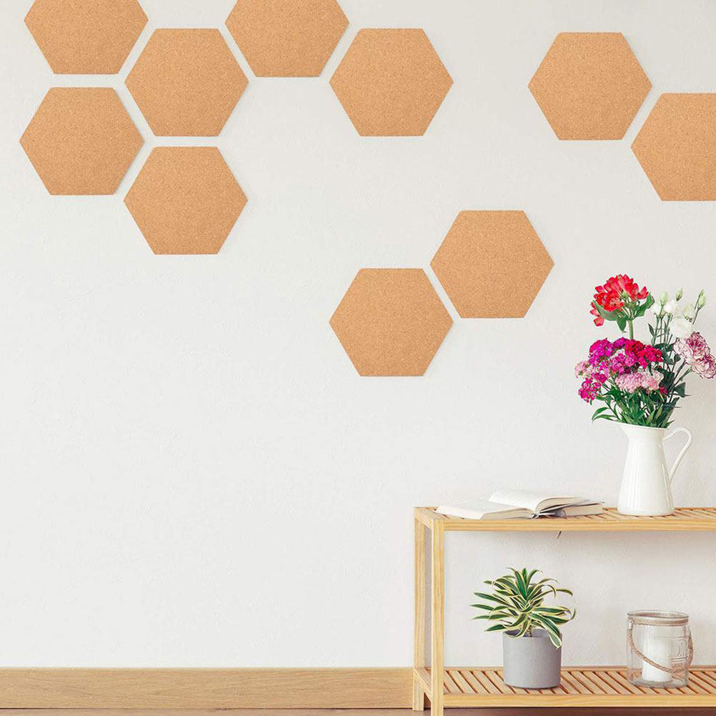 8Pcs Self-Adhesive Hexagon Cor - مراجعة Bulletin Board Cork وسعره
